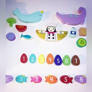 Wooden Toys Wooden Food Counters Narwhal Dino Chef